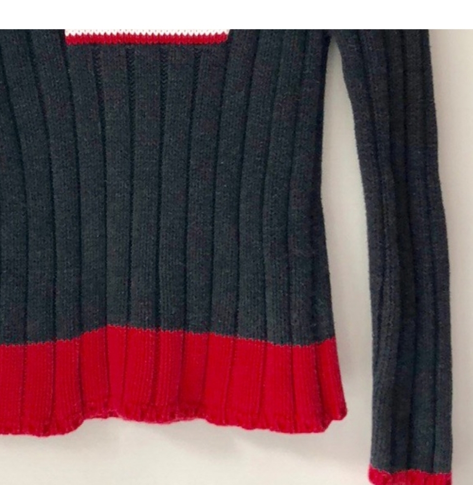 Ralph Lauren Polo ribbed blue flag sweater . 💯 cotton Size Medium . - Picture 3 of 3
